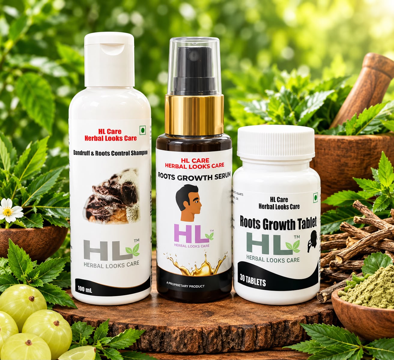 HL Care Hair Regrowth Kit  (Serum+Shampoo+ 30 Tablet